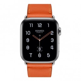 Correa de cuero de repuesto para Apple Watch 6, SE, 5, 4 44 mm 3, 2, 1 42 mm color naranja