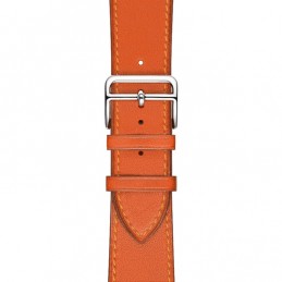 Correa de cuero de repuesto para Apple Watch 6, SE, 5, 4 44 mm 3, 2, 1 42 mm color naranja