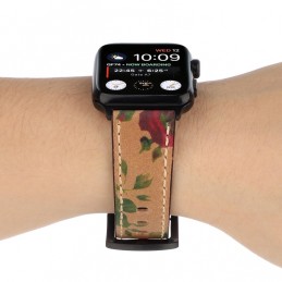 Correa de cuero de vaca Retro para Apple Watch 44mm y 42mm