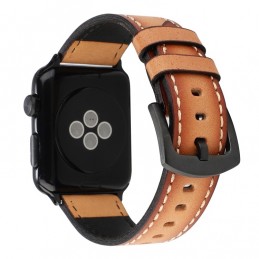 Correa de cuero de vaca Retro para Apple Watch 44mm y 42mm