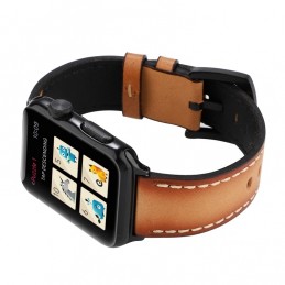 Correa de cuero de vaca Retro para Apple Watch 44mm y 42mm