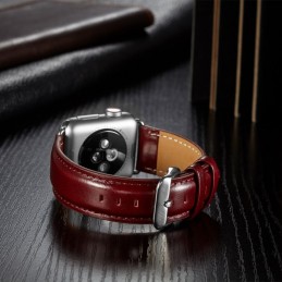 Correa piel grano Crazy Horse compatible con Apple Watch 44mm
