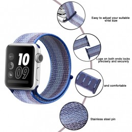 Correa naylon loop deportiva compatible con Reloj Apple Watch 44mm