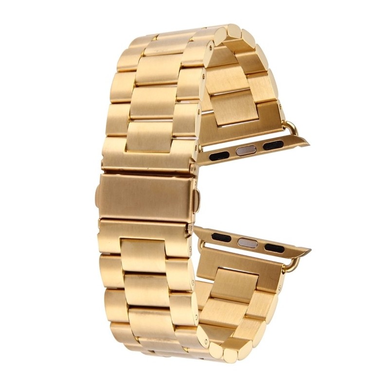 Correa de Acero Inoxidable con Hebilla de Mariposa para Apple Watch 42mm