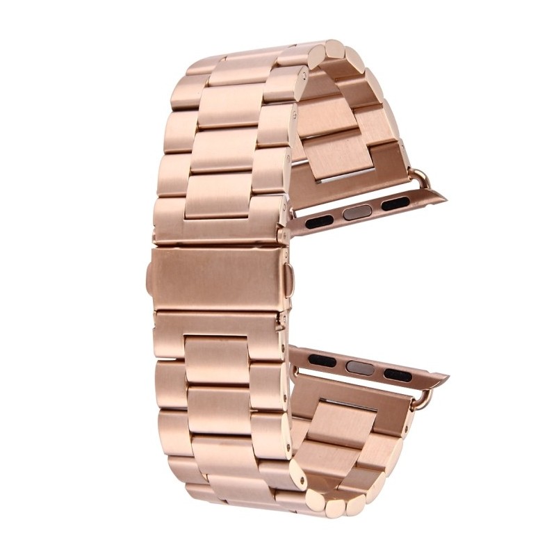 Correa de Acero Inoxidable con Hebilla de Mariposa para Apple Watch 42mm