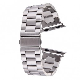 Correa de Acero Inoxidable con Hebilla de Mariposa para Apple Watch 42mm