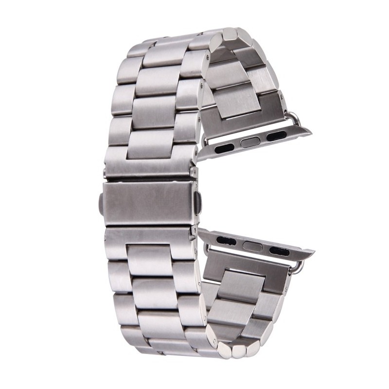 Correa de Acero Inoxidable con Hebilla de Mariposa para Apple Watch 42mm