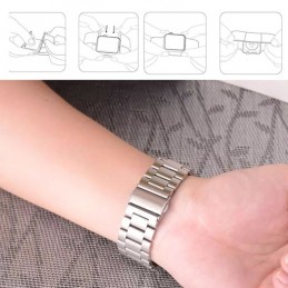 Correa de Acero Inoxidable con Hebilla de Mariposa para Apple Watch 42mm