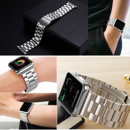 Correa de Acero Inoxidable con Hebilla de Mariposa para Apple Watch 42mm