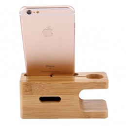 Soporte cargador de madera de bambú escritorio para Apple Watch