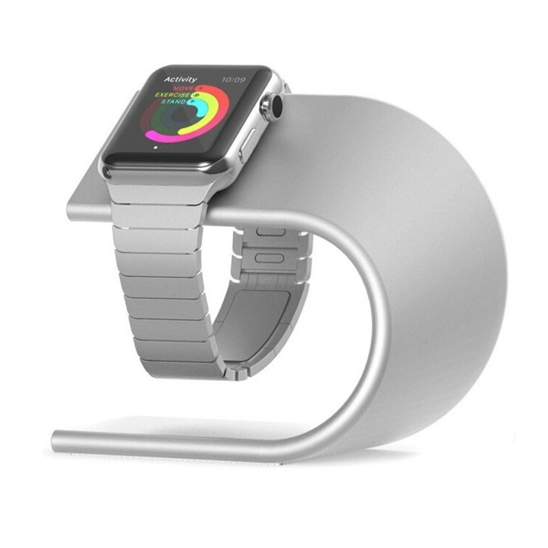 Soporte cargador de aluminio de escritorio en forma de U para Apple Watch 42mm
