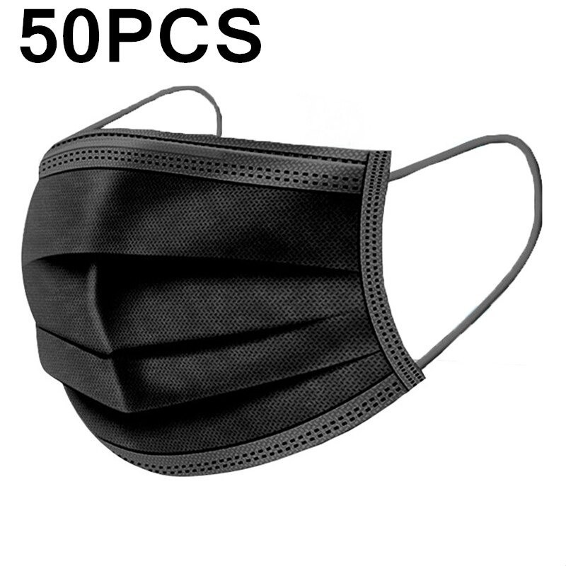 Mascarilla Quirurgica 3 Capas caja de 50 Unidades color negro