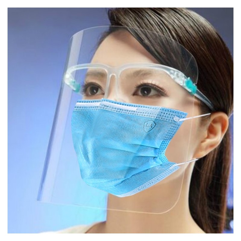Visera Facial de Protección con Gafas