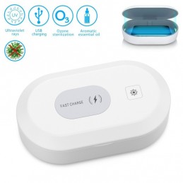 Caja de esterilización con luz UV y carga inalámbrica para smartphones