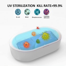 Caja de esterilización con luz UV y carga inalámbrica para smartphones