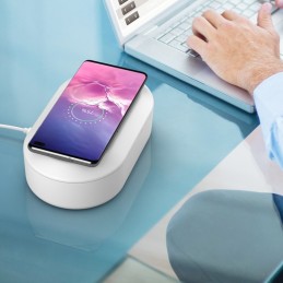 Caja de esterilización con luz UV y carga inalámbrica para smartphones