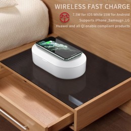 Caja de esterilización con luz UV y carga inalámbrica para smartphones