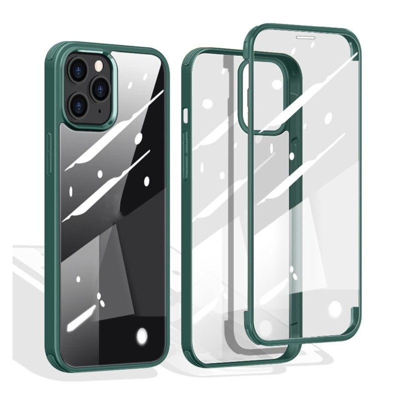 Funda iPhone 12 Pro Max de Vidrio de Plástico de Doble Cara Transparente