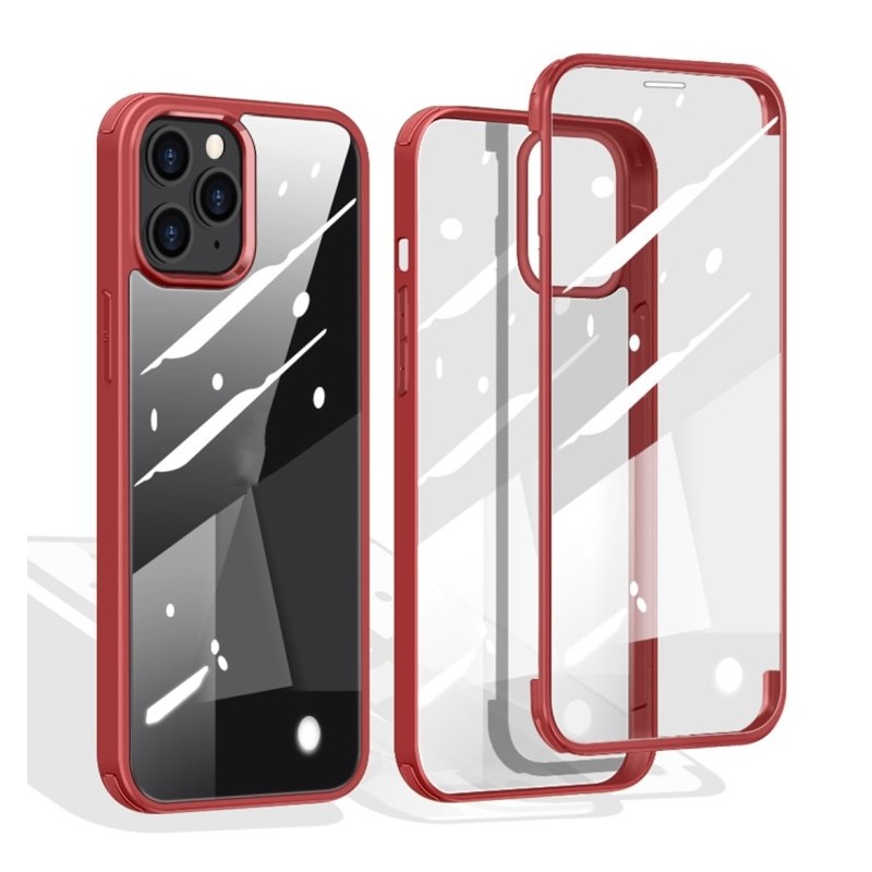 Funda iPhone 12 Pro Max de Vidrio de Plástico de Doble Cara Transparente