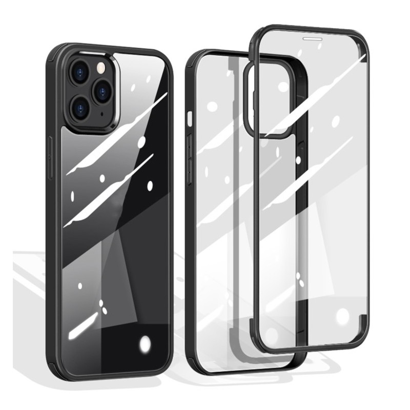 Funda iPhone 12 Pro Max de Vidrio de Plástico de Doble Cara Transparente