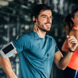 Auriculares Mucro deportivos con cable para Correr con Gancho para la Oreja