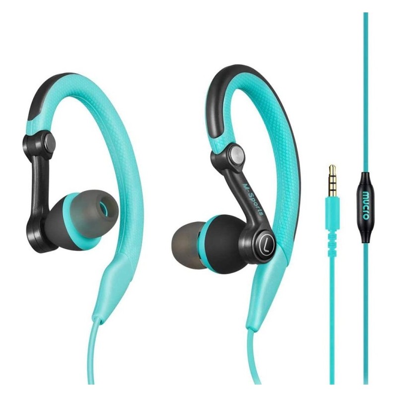 Auriculares Mucro deportivos con cable para Correr con Gancho para la Oreja