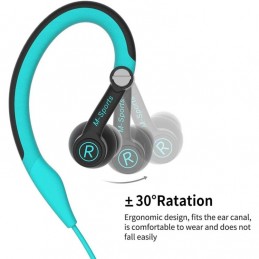 Auriculares Mucro deportivos con cable para Correr con Gancho para la Oreja