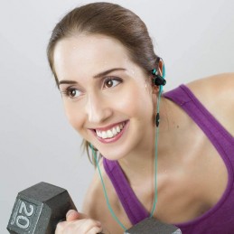 Auriculares Mucro deportivos con cable para Correr con Gancho para la Oreja