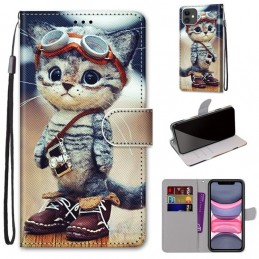 Funda Libro con Tarjetera, Billetera y Cordón para iPhone 11