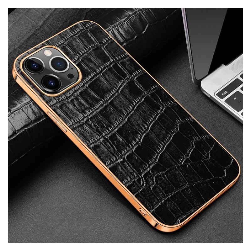Funda 13 Pro de Piel Genuino de Vaca Textura Cocodrilo
