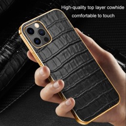 Funda 13 Pro de Piel Genuino de Vaca Textura Cocodrilo