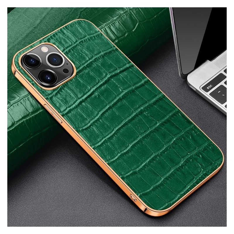 Funda 13 Pro de Piel Genuino de Vaca Textura Cocodrilo