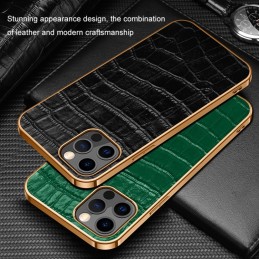Funda 13 de Piel Genuino de Vaca Textura Cocodrilo